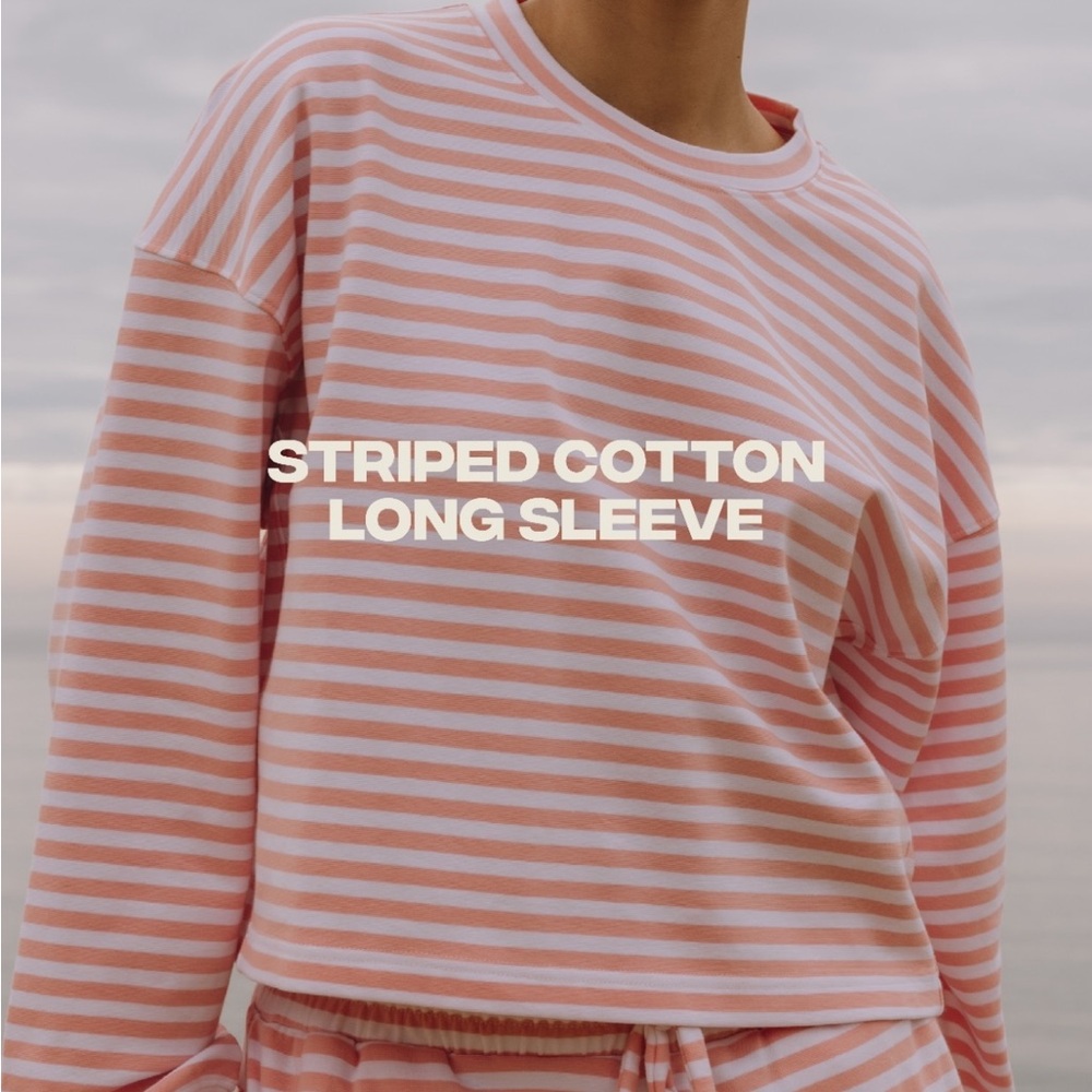 Daily Drills Striped Long Sleeve - dusty rose/white